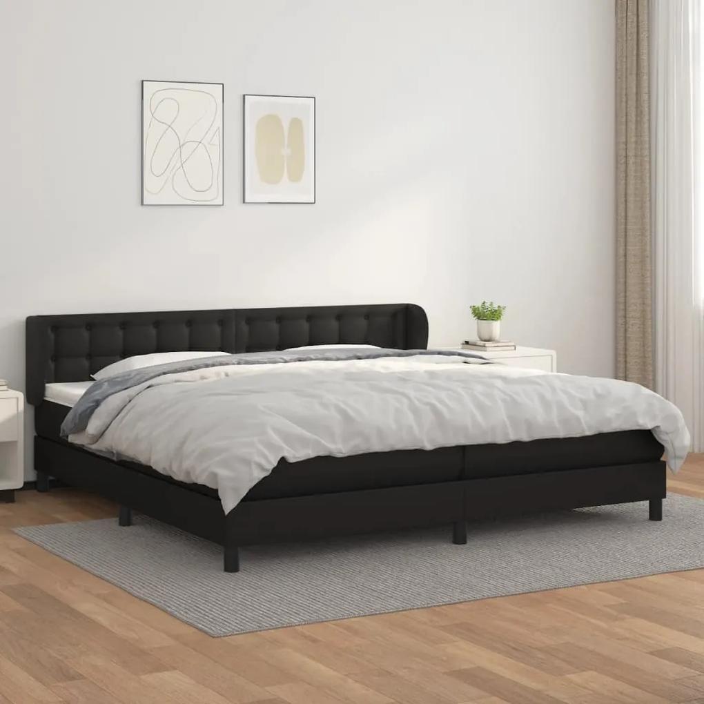 Boxspring posteľ s matracom čierna 200x200 cm umelá koža 3127331