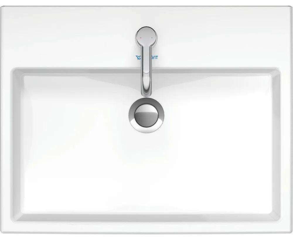 DURAVIT Vero Air obdĺžniková umývadlová misa s otvorom, s prepadom, 600 x 470 mm, biela, 2352600000