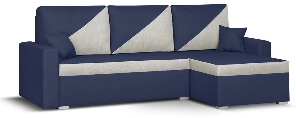 Rohová sedacia súprava s funkciou spania ASTRA2 Námořnická modrá/krémová