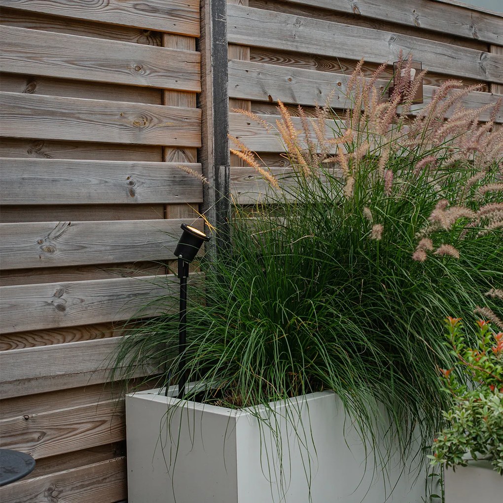 Bodové svetlo na kolík čierne nastaviteľné IP44 vrátane kábla a zástrčky - Basic