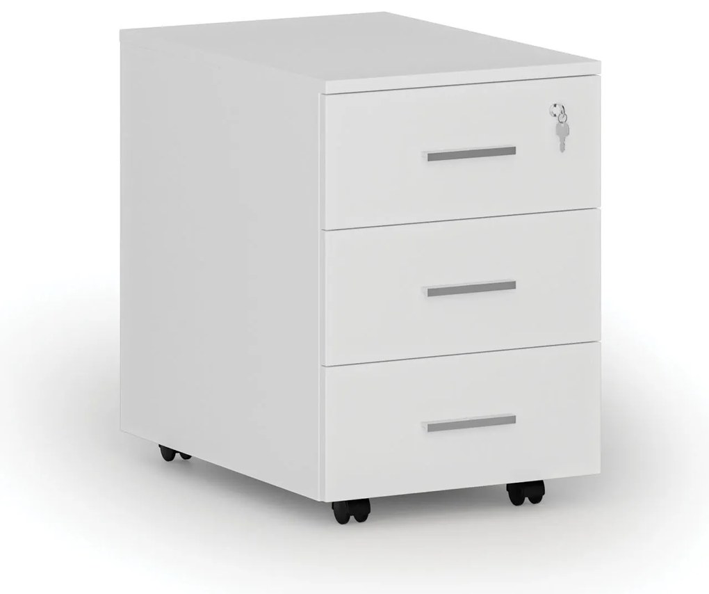 Kancelársky mobilný kontajner SOLID, 3 zásuvky, biela