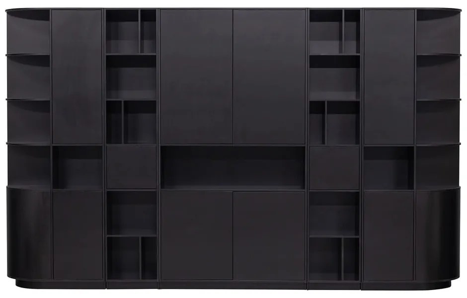 Čierna modulárna knižnica z borovicového dreva 78x210 cm Finca – WOOOD