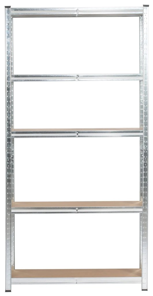 Sada 2 ks kovových regálů REGMET 90x30x180 cm stříbrná