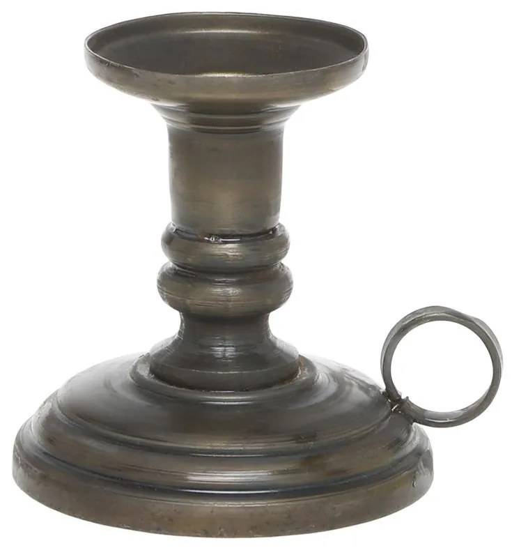 Mosadzný antik kovový svietnik na úzku sviečku Clarria - 8*10 cm