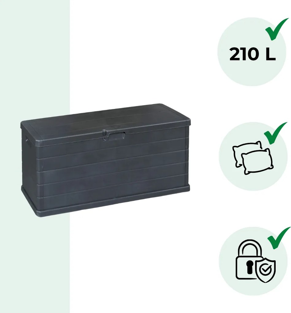 Úložný box OMEGA, 210L, 117x38x56cm, antracitová I.P.A.E-Progarden