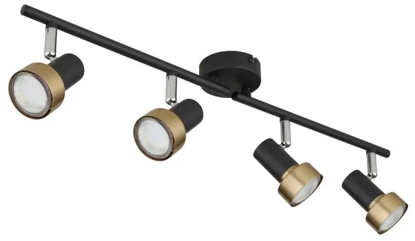 Globo 57917-4G - Bodové svietidlo MASON 4xGU10/25W/230V čierna/zlatá