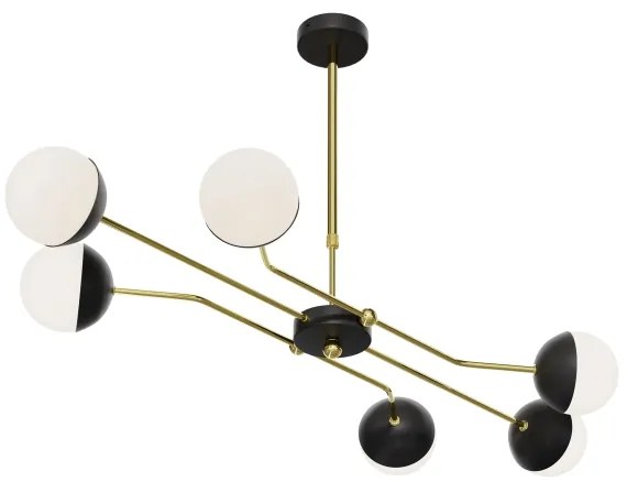 Jupiter 1981 - Luster na tyči TRENTO 6xG9/10W/230V čierna/zlatá