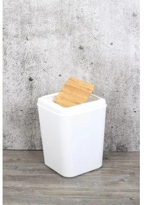 Odpadkový kôš Form & Style biela/bambus