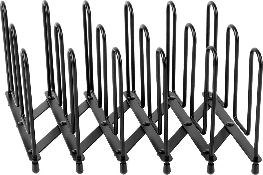 VILDE Organizér na pokrievky a panvice aj knihy HARMONIKA, čierny kov