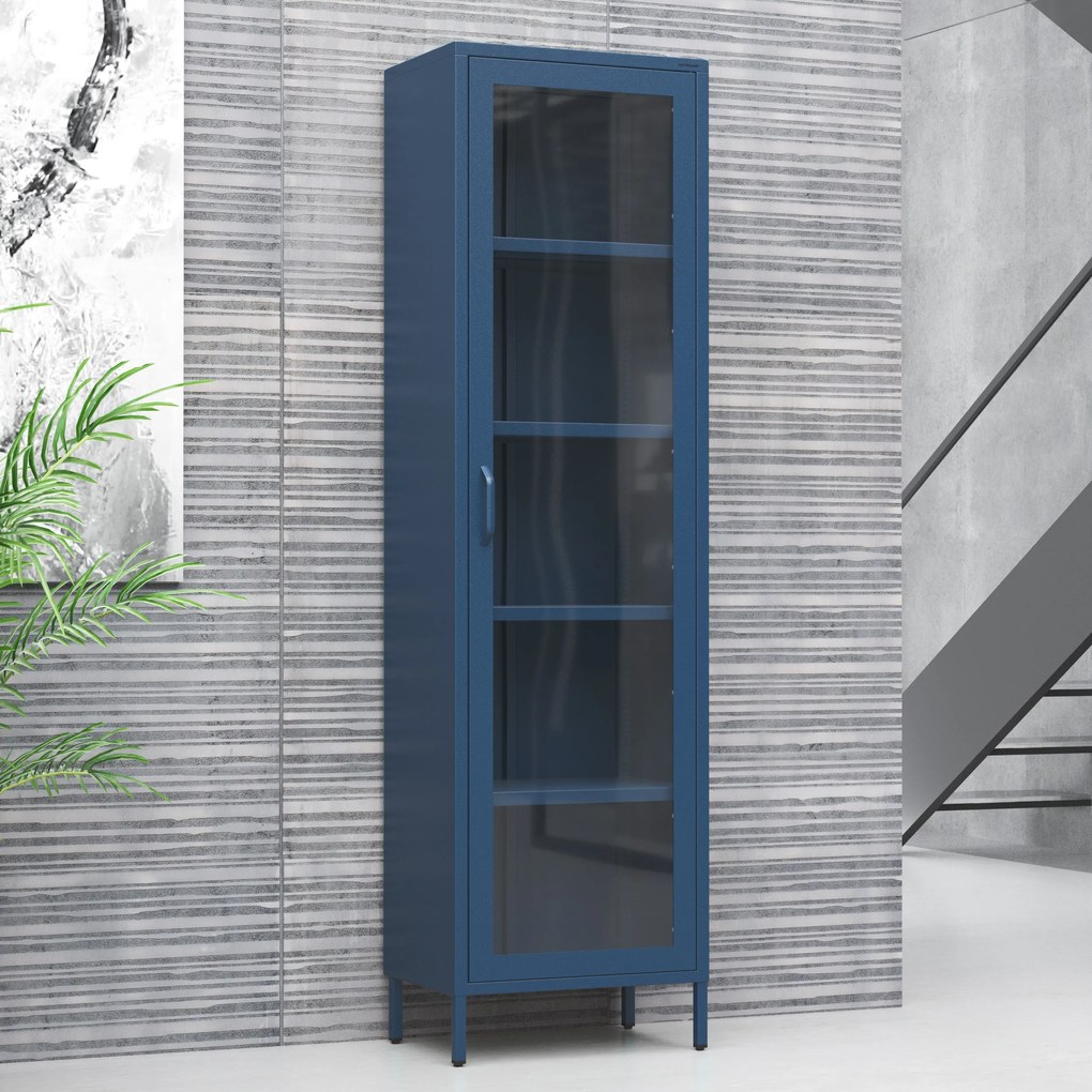 Vitrína LUIGI, 500 x 1800 x 350 mm, Modern: farba granátová