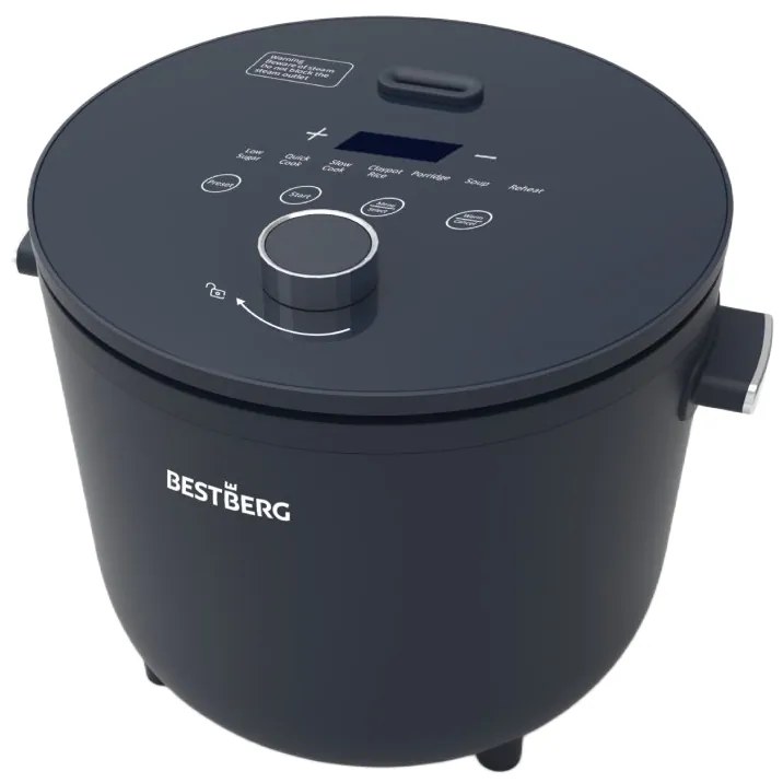 MEGAKOMBO Nízkosacharidový ryžovar BestBerg BBRC-10 + Pákový espresso kávovar s napeňovačom mlieka BestBerg BBCF-2032