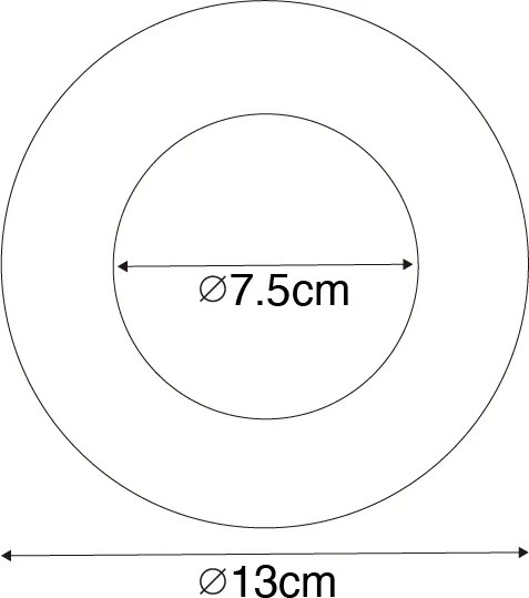 Sada 6 čiernych dištančných krúžkov pre zapustené bodové svetlá 7,5 - 13 cm - Spacer