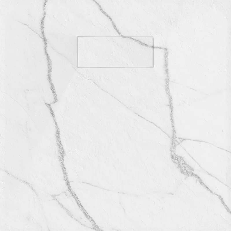 Mexen Hugo štvorcová sprchová vanička SMC 90 x 90 cm, biely kameň - 42159090