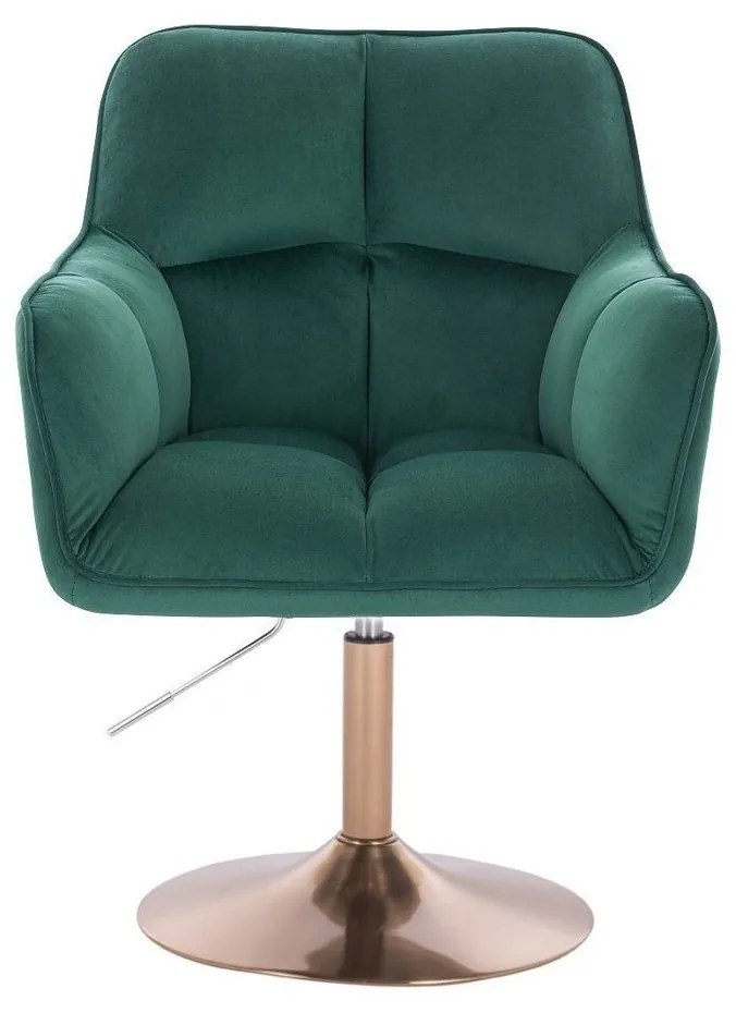 LuxuryForm DESIGN Kreslo AMALFI VELUR na zlatom tanieri - zelené