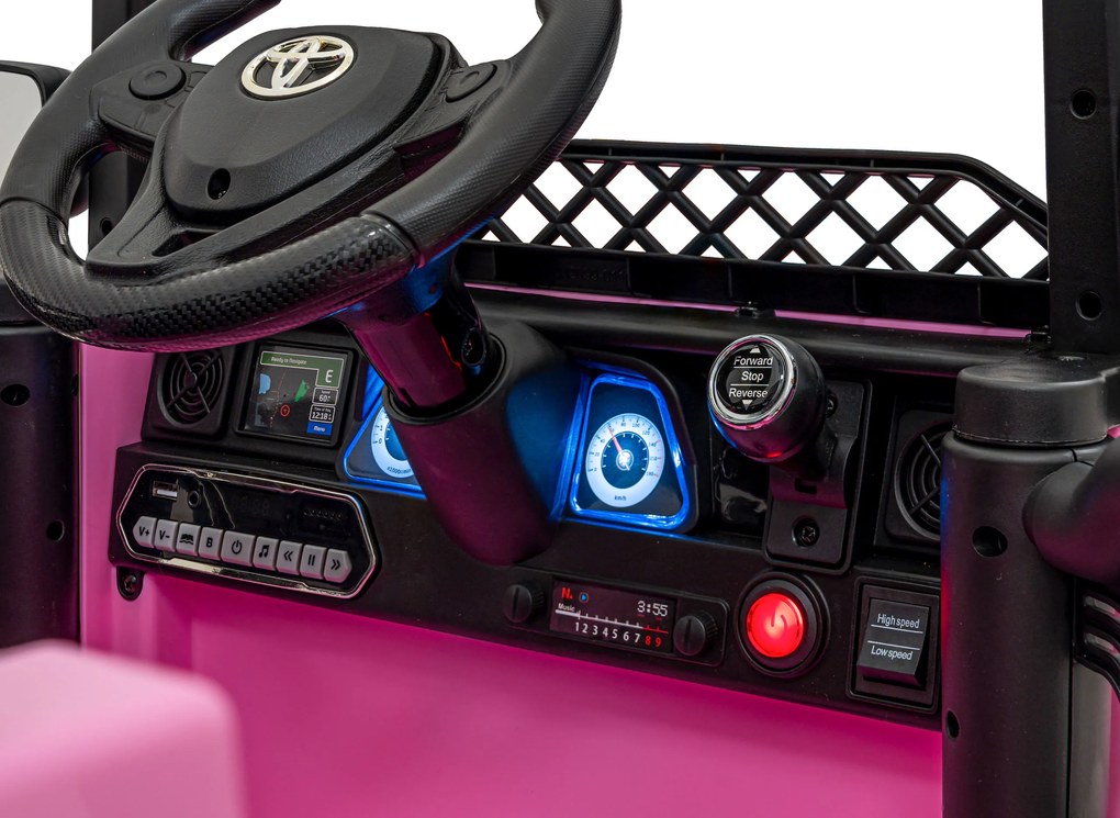 Ramiz Toyota FJ Cruiser pre deti ružová + diaľkové ovládanie + pohon 4x4 + LED audio + EVA + pomalý štart