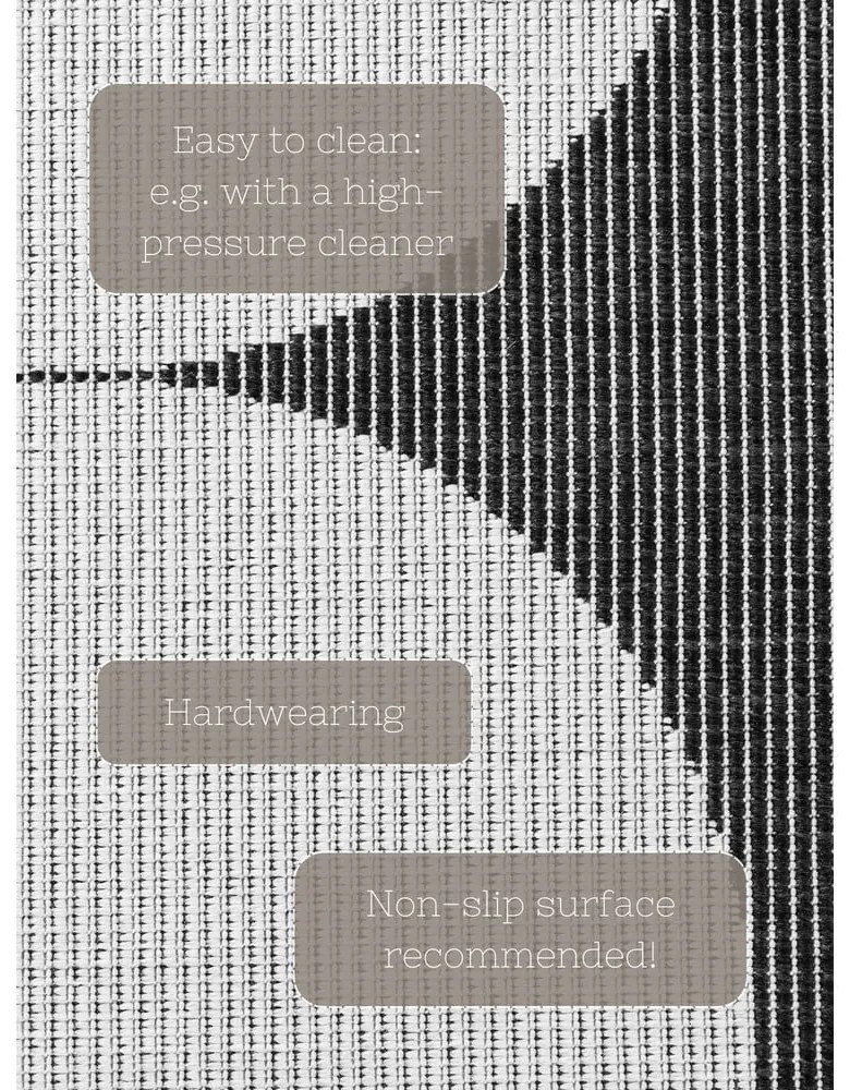 Čierno-biely vnútorný a vonkajší behúň 80x250 cm Duet Bowen – NORTHRUGS