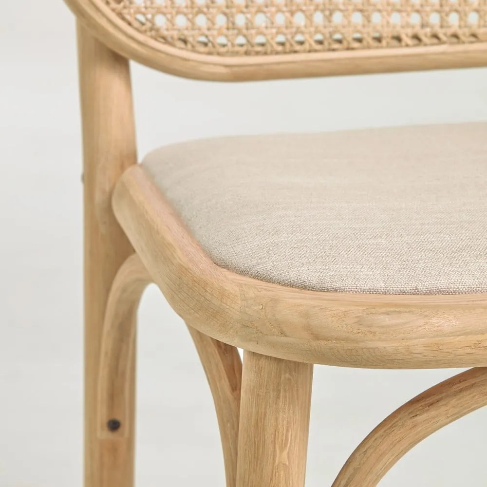 Barová stolička z dubového dreva v prírodnej farbe (výška sedadla 65 cm) Doriane – Kave Home