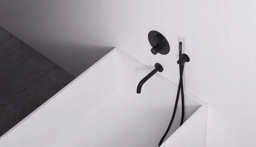 Rea Lungo, podomietková vaňová súprava + box P6300 - komplet sada, čierna matná, REA-P6300