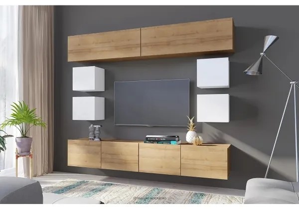 Nástenná skrinka PAVO 34x34 cm lesklá biela