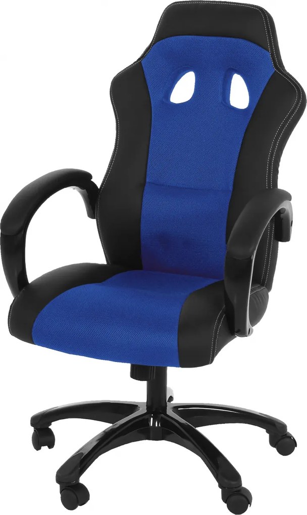 Bighome - Kancelárska stolička RACE, čierna, modrá