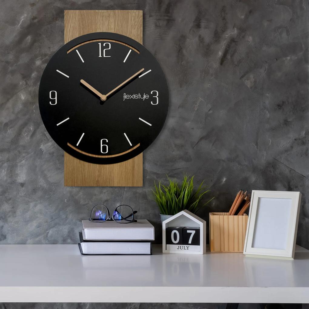 Dekorstudio Drevené nástenné hodiny GEOMETRIC - čierny ciferník