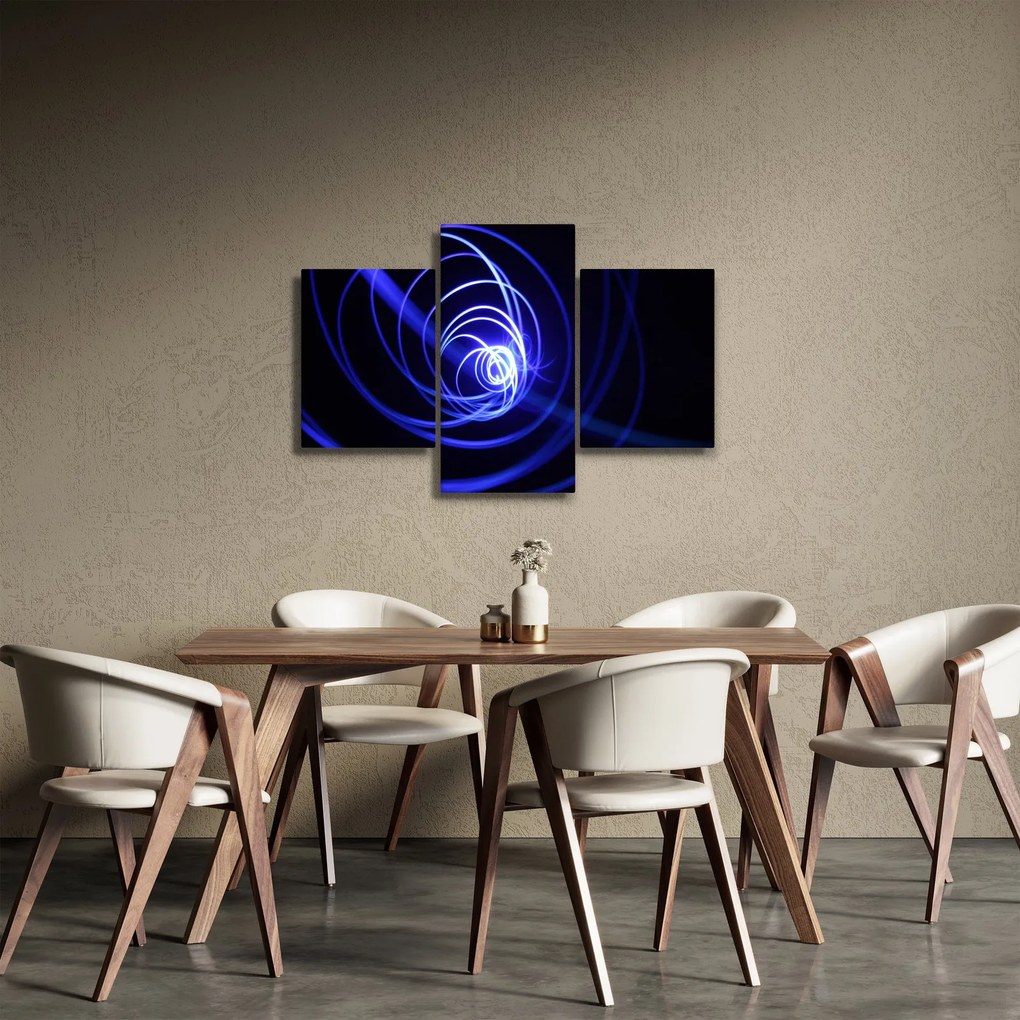 Obraz modrých špirál (90x60 cm)
