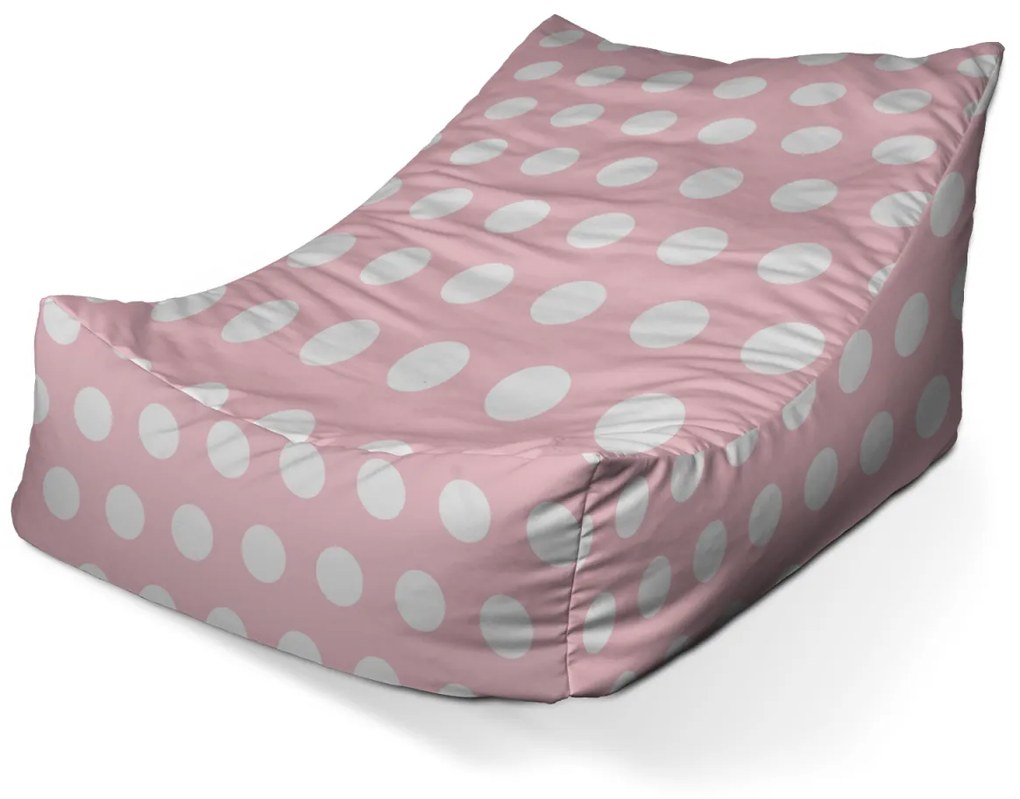Sablio Sedací vak Lounge Biele bodky - 80 x 95 x 50 cm