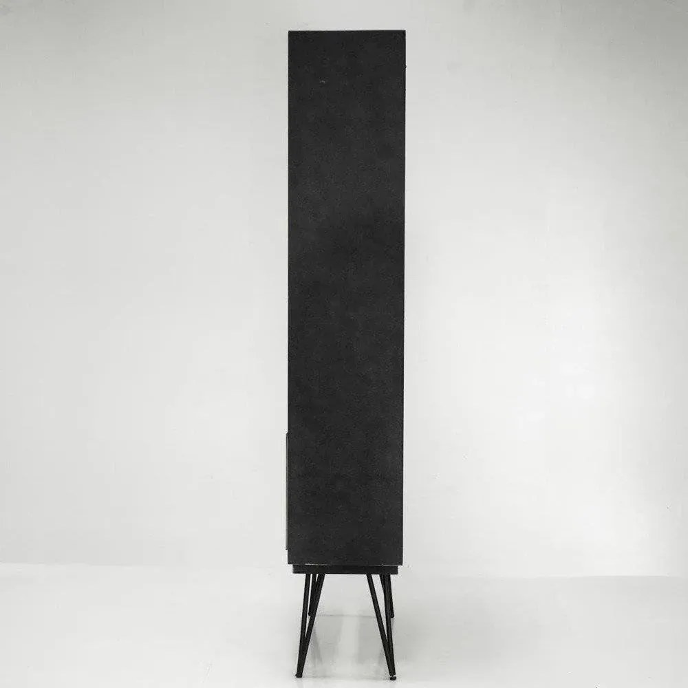 Knižnica Adesso 90 cm z masívu hnedý/čierny