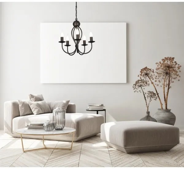 Luster na reťazi ARTHUR 5xE14/40W/230V