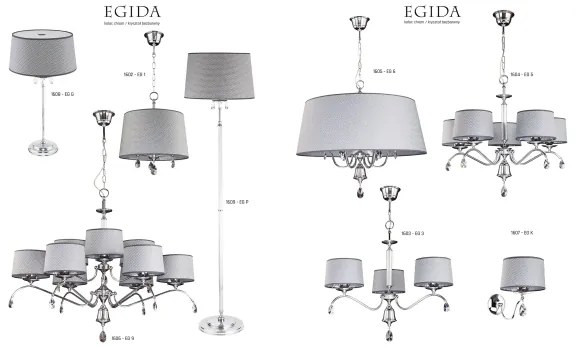Jupiter 1609 - EG P CH - Stojacia lampa EGIDA 3xE27/60W