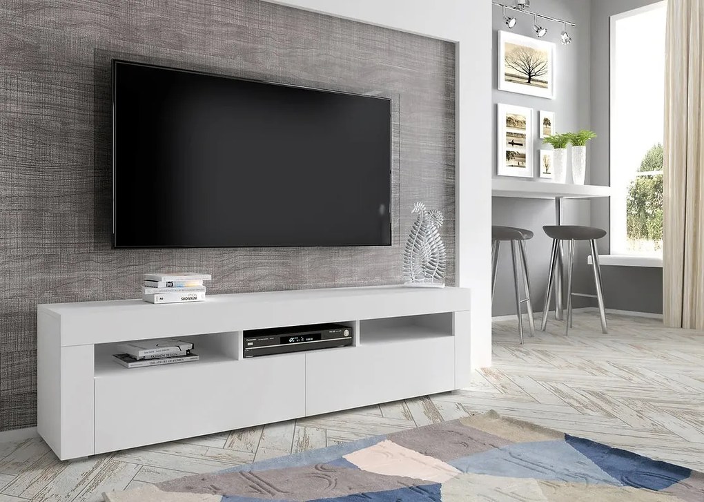 TV stolík/skrinka Moderno (biela). Akcia -20%. Vlastná spoľahlivá doprava až k Vám domov. 1124837