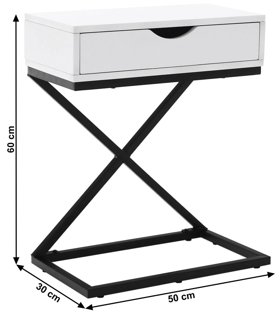 Nočný stolík Variad (biela). Vlastná spoľahlivá doprava až k Vám domov. 1021298