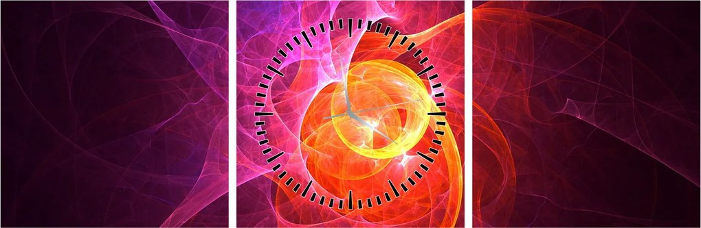 Moderný abstraktný obraz (s hodinami) (90x30 cm)