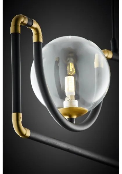 Jupiter 1990 - Luster na lanku HANZA 3xG9/10W/230V čierna/zlatá