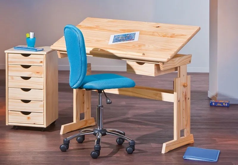 Polohovateľný písací stôl Julia, borovica