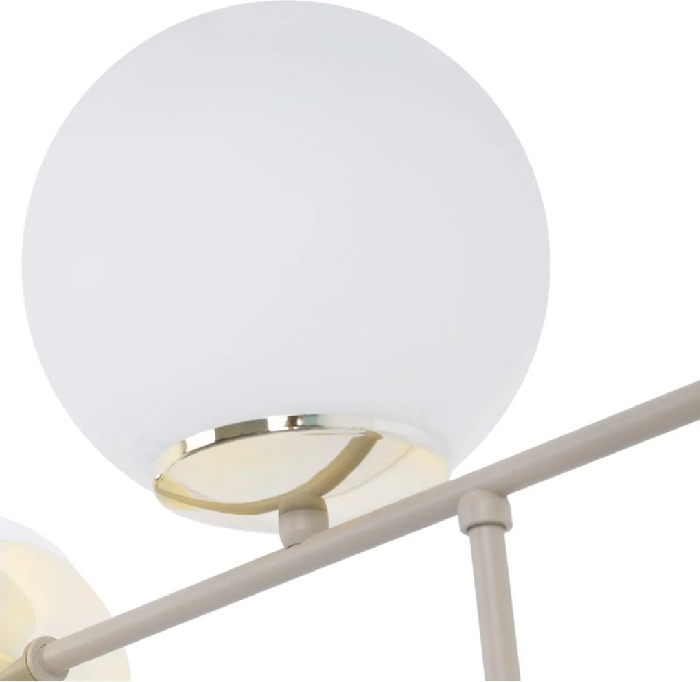 Stropné svietidlo Florence, 4x biele sklenené tienidlo, g/be, n