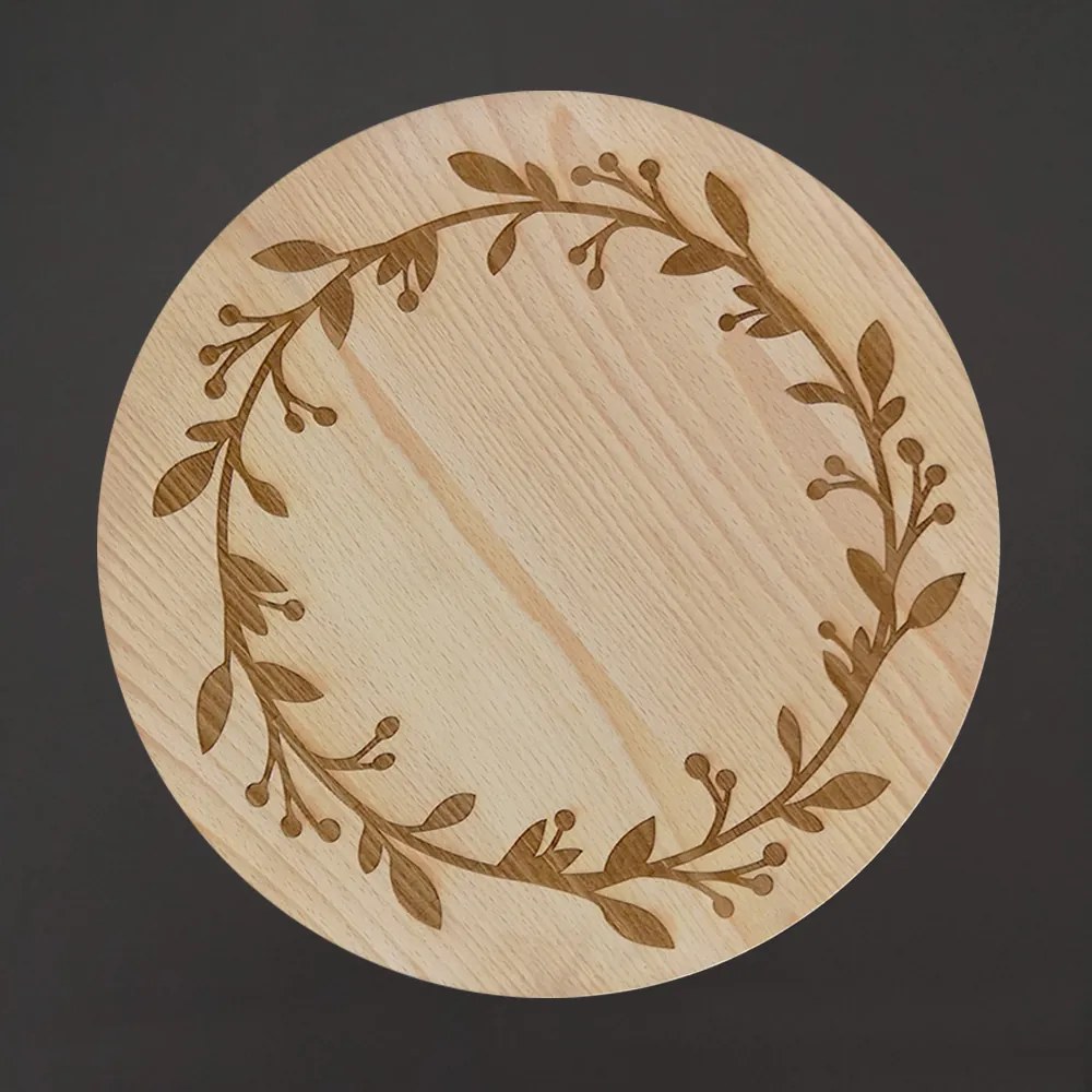AMADEA Drevená otočná doštička s gravírom, masívne drevo, 30 cm