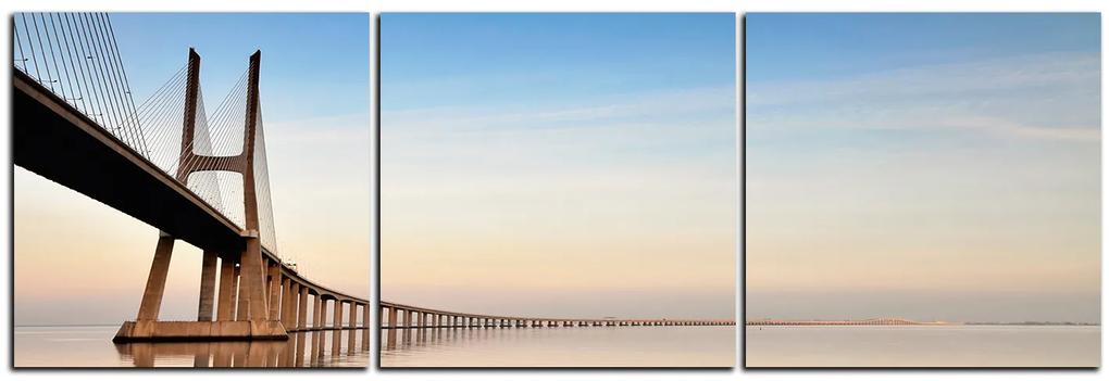 Obraz na plátne - Most Vasco da Gama - panoráma 5245B (120x40 cm)