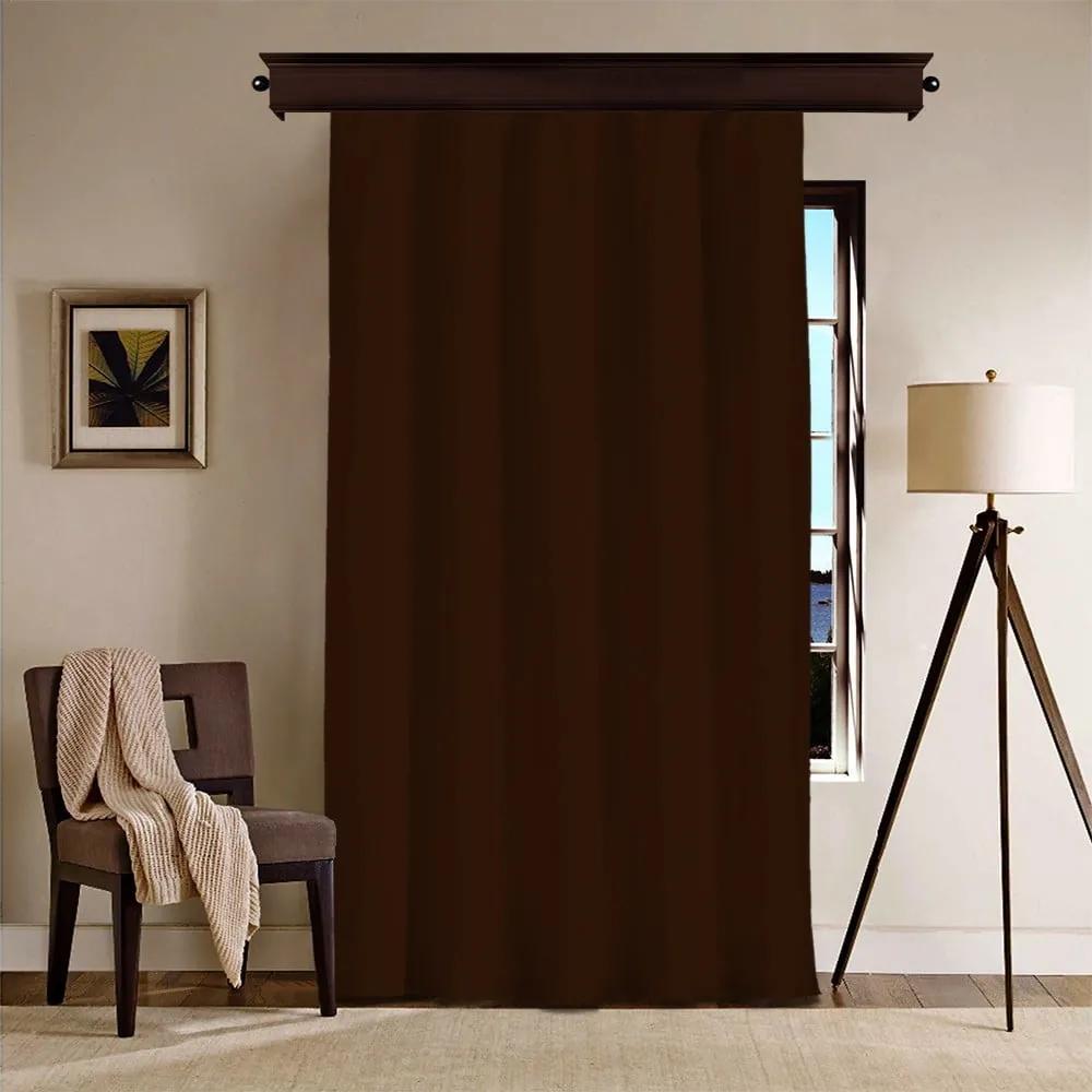 Záves v tmavohnedej farbe Curtain Nero, 140 × 260 cm