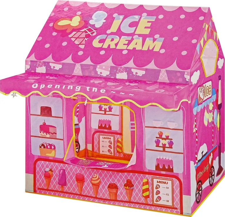 LEAN Toys Princezné Zmrzlina Detský stan Ružové svetlá Hviezdy