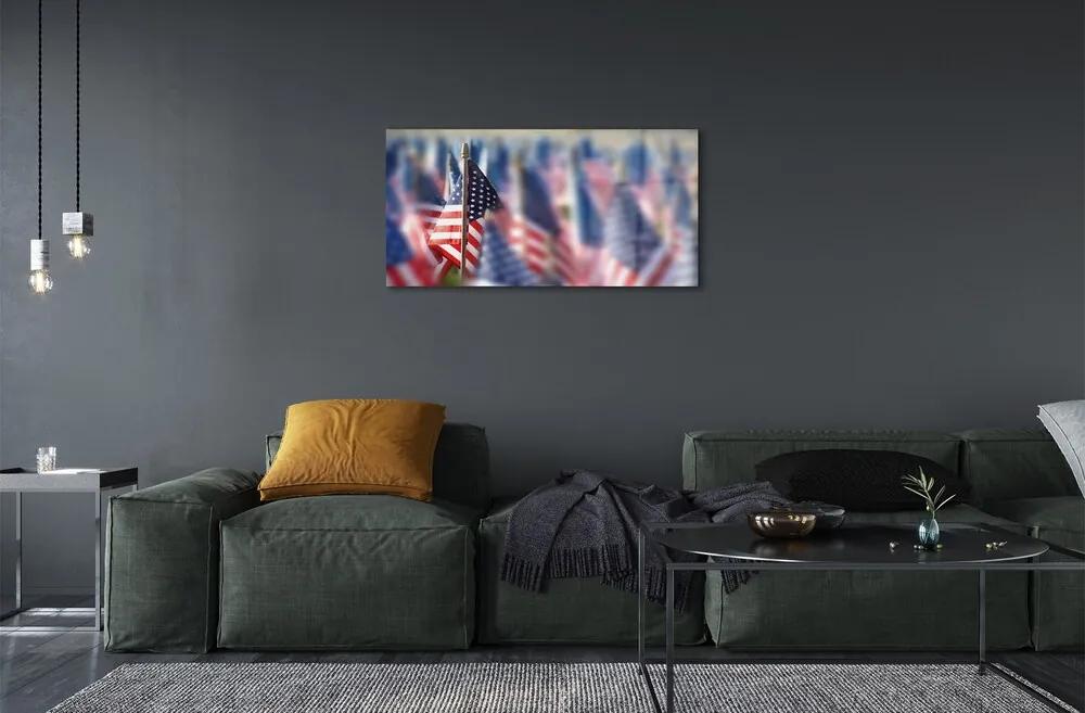 Sklenený obraz Vlajky Spojených štátov 125x50 cm