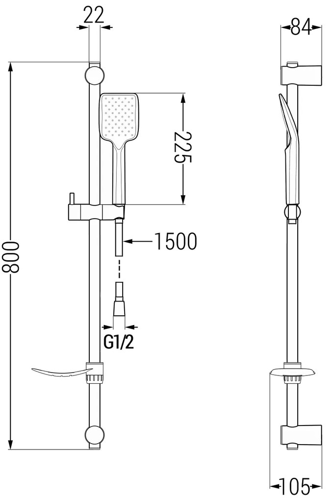 Mexen sprchový set DF62, biely, 785624582-20