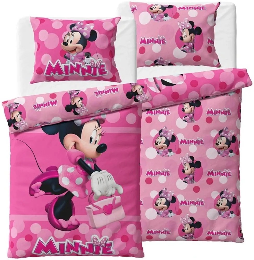 Bavlnené posteľné obliečky Minnie Mouse - motív Módna ikona - 100% bavlna - 70x90 cm + 140x200 cm