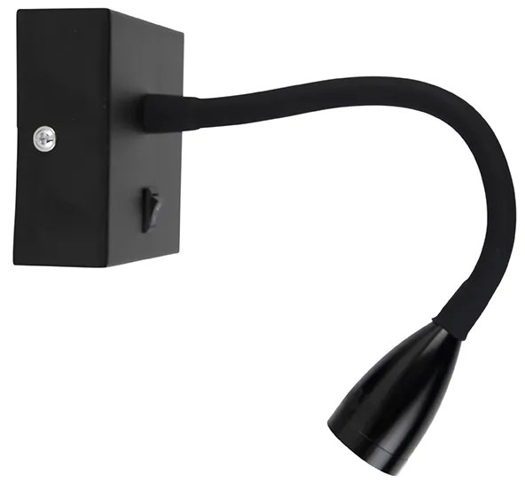 Moderná flexibilná nástenná lampa čierna LED - Flex