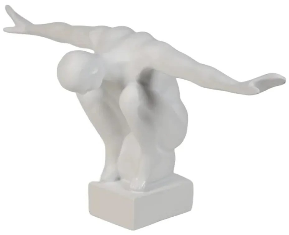 Dekorácia na stôl 19,5x16x38,5 cm živica/biela