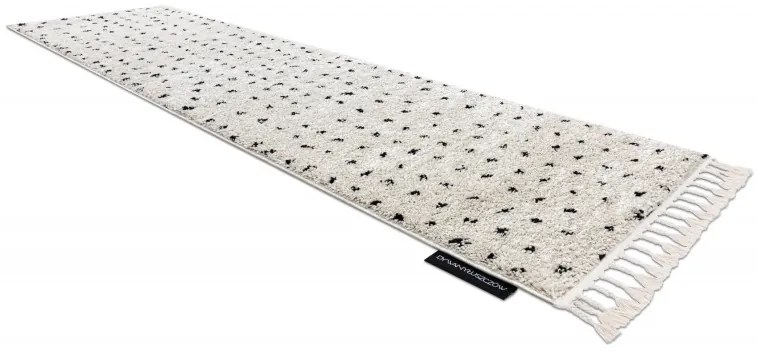 Dywany Łuszczów, Koberec behúň Berber Syla B752 dots cream, 60x200, biela, kuchyňa