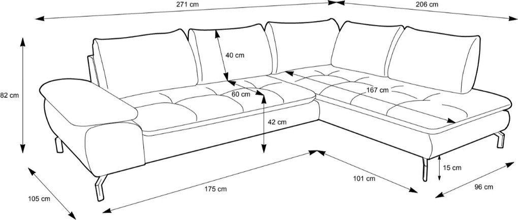 Sedacia súprava ROMEO veľký roh