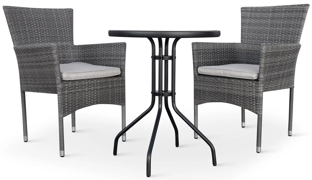 Balkónový set Nina + 2x ratanové kreslo Bali PREMIUM