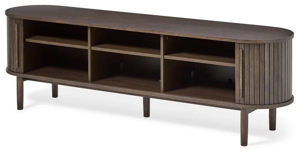 Hnedý TV stolík v dekore duba 180x56x40 cm Meta – Unique Furniture