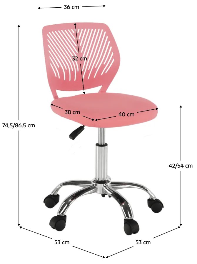 Kondela Otočná stolička, ružová/chróm, SELVA 68953